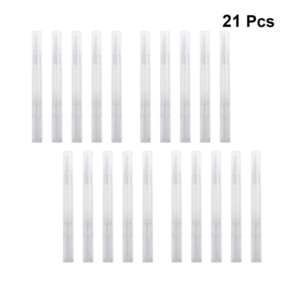 21Pcs 3ml Empty Pens Nails Art Transparent Empty Nail Oil Pen Cosmetics Container Lip Gloss Applicators Liquid Tube (NO.1, 3ml) 
21Pcs 3ml Empty Pens Nails Art Transparent Empty Nail Oil Pen Cosmetics Container Lip Gloss Applicators Liquid Tube (NO.1, 3ml)