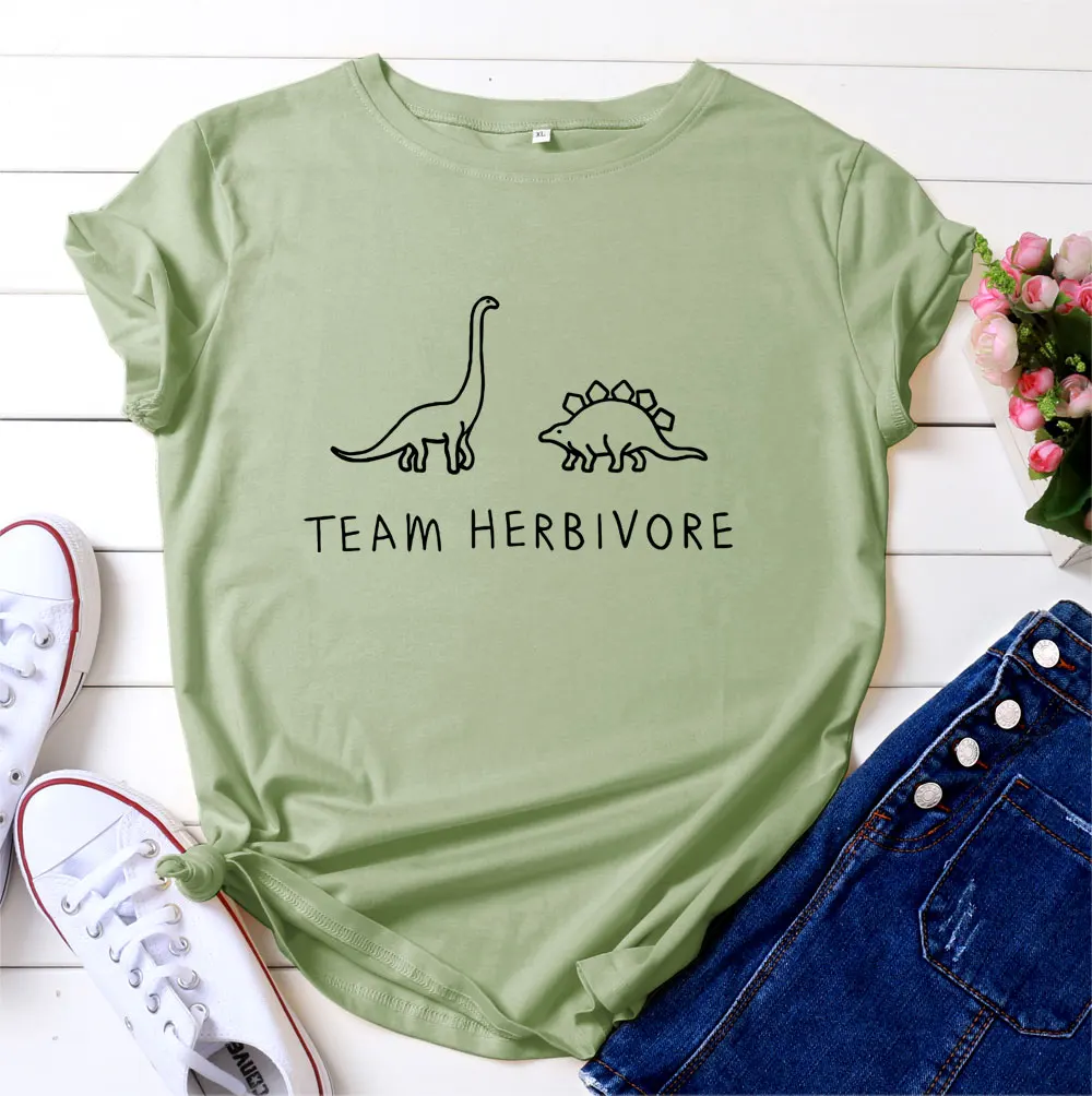 2021 Summer T-shirt Plus Size Women's T-shirt Team Herbivore Print Shirt O-neck Short Sleeve Tshirt 100% Cotton Women Tees Tops
2021 Summer T-shirt Plus Size Women's T-shirt Team Herbivore Print Shirt O-neck Short Sleeve Tshirt 100% Cotton Women Tees Tops