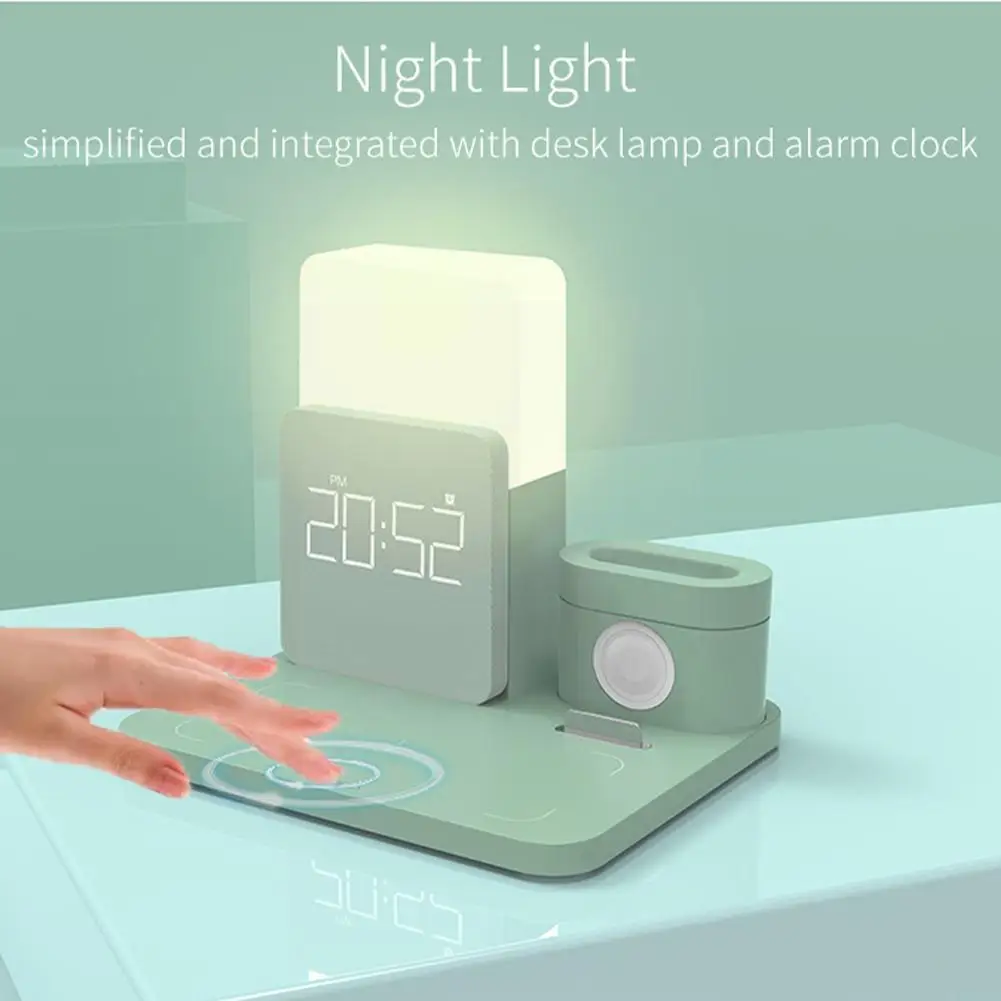 6 In 1 Night Light Clock Qi Wireless Charger Pad Qi Desktop Small Table Lamp Wireless Charge For wireless charging mobile p C4F3
6 In 1 Night Light Clock Qi Wireless Charger Pad Qi Desktop Small Table Lamp Wireless Charge For wireless charging mobile p C4F3