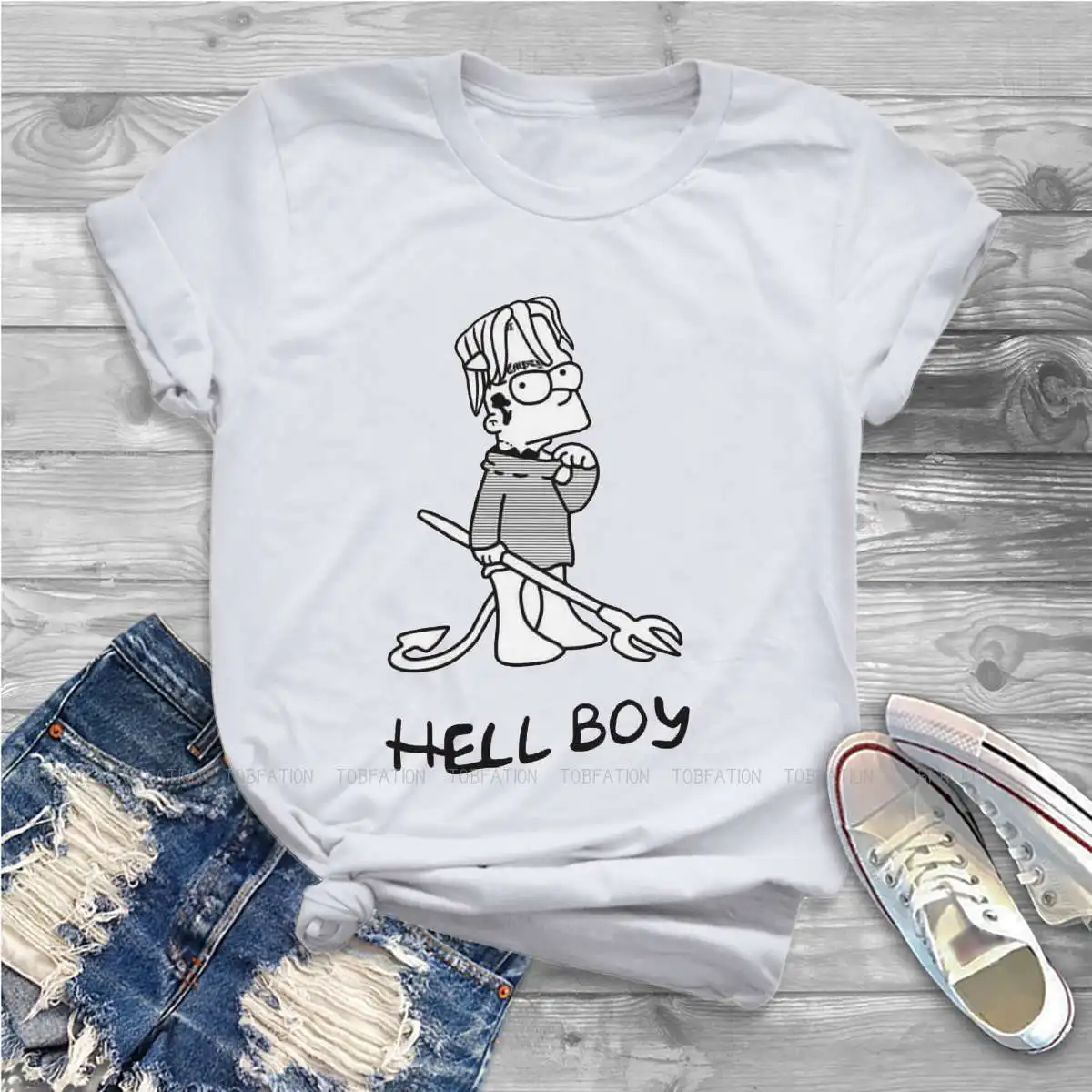 Hell Boy ART Women Tshirts Lil Peep Hellboy Aesthetic Vintage Female Clothing Cotton Graphic Streetwear
Hell Boy ART Women Tshirts Lil Peep Hellboy Aesthetic Vintage Female Clothing Cotton Graphic Streetwear