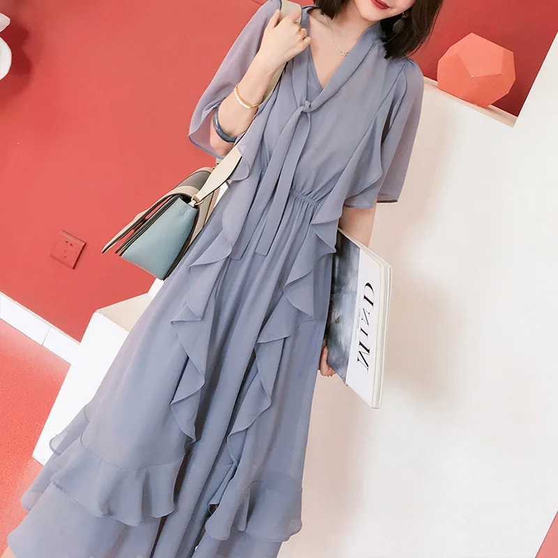 2020 new women's skirt short sleeve beach skirt large chiffon dress for pregnant women
2020 new women's skirt short sleeve beach skirt large chiffon dress for pregnant women
