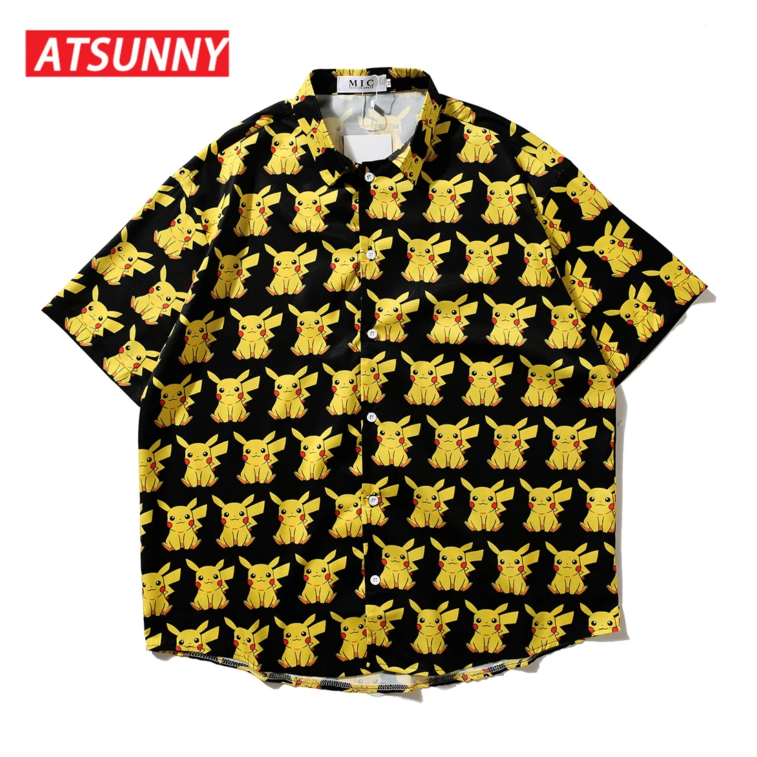 Рубашка ATSUNNY Pikachu с коротким рукавом, уличная одежда в стиле хип-хоп, повседневная, с принтом, модные Гавайские топы, лето
Рубашка ATSUNNY Pikachu с коротким рукавом, уличная одежда в стиле хип-хоп, повседневная, с принтом, модные Гавайские топы, лето