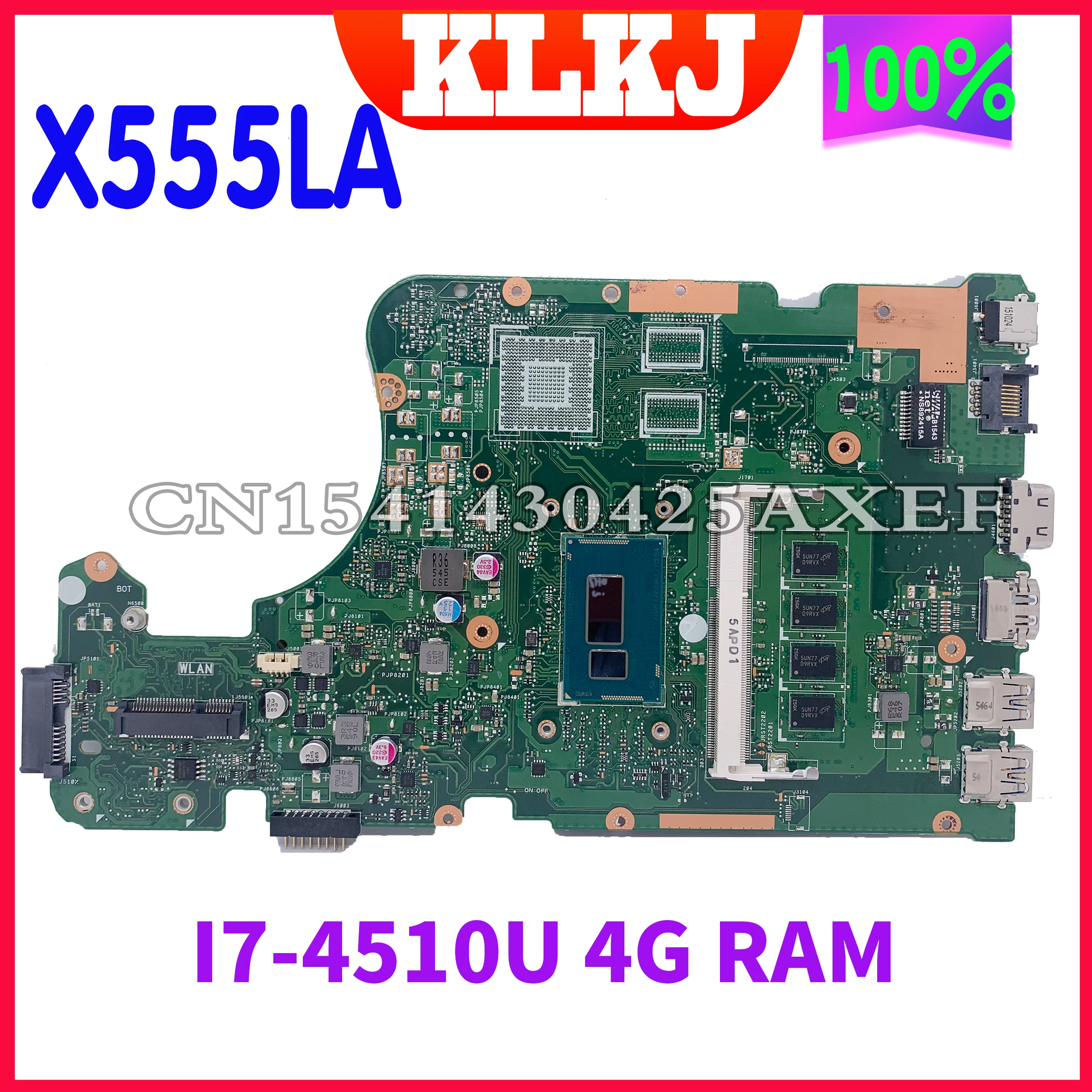 Dinzi new X555LA original motherboard suitable for ASUS X555LF X555LD X555LAB X555LJ X555L notebook computer I7-4510U/GM 4G-RAM
Dinzi new X555LA original motherboard suitable for ASUS X555LF X555LD X555LAB X555LJ X555L notebook computer I7-4510U/GM 4G-RAM