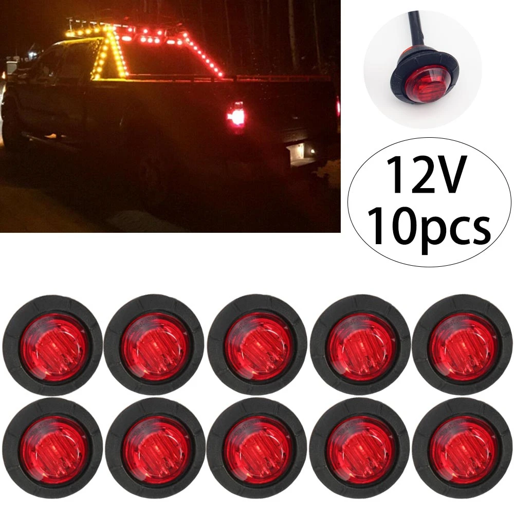 10x Waterproof 12V 3LED 3/4" Round Trailer Side Marker Lights Front Rear Trucks Clearance Lights Lamps Bullet Red
10x Waterproof 12V 3LED 3/4" Round Trailer Side Marker Lights Front Rear Trucks Clearance Lights Lamps Bullet Red