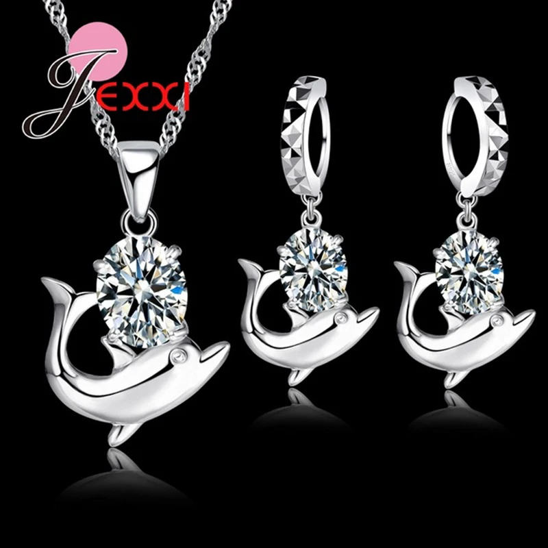 Elegant Cute Dolphin 925 Sterling Silver Cubic Zirconia Necklace Drop Earring Pendant Jewelry Sets Fashion Jewellry
Elegant Cute Dolphin 925 Sterling Silver Cubic Zirconia Necklace Drop Earring Pendant Jewelry Sets Fashion Jewellry