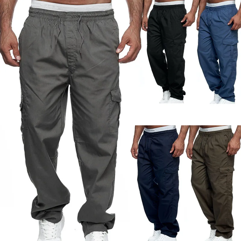 Men's Cargo Pants Spring Casual Solid Elastic Mid-Waist Men's Trousers Multi-Pockets Loose FullLength Pants Men M-4XL Sweatpants
Men's Cargo Pants Spring Casual Solid Elastic Mid-Waist Men's Trousers Multi-Pockets Loose FullLength Pants Men M-4XL Sweatpants
