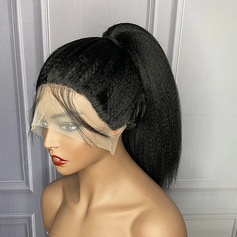 Kinky Straight Lace Front Wig Synthetic Yaki Lace Frontal Wig Easy Deep Lace Natural Black Hair Cosplay Wigs For Women
Kinky Straight Lace Front Wig Synthetic Yaki Lace Frontal Wig Easy Deep Lace Natural Black Hair Cosplay Wigs For Women