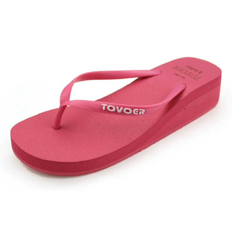 Summer New Korean Version of Solid Color Mid-heel Flip Flops Women's Foot Slope with Thick-soled Anti-skid Slippers Trend 
Summer New Korean Version of Solid Color Mid-heel Flip Flops Women's Foot Slope with Thick-soled Anti-skid Slippers Trend