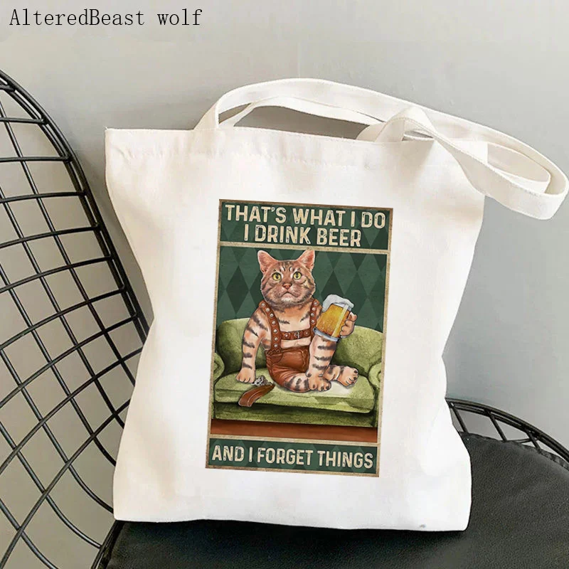 Women Shopper bag Cat Thats What I Do I Drink Beer Bag Harajuku Shopping Canvas Shopper Bag girl handbag Tote Shoulder Lady Bag
Women Shopper bag Cat Thats What I Do I Drink Beer Bag Harajuku Shopping Canvas Shopper Bag girl handbag Tote Shoulder Lady Bag