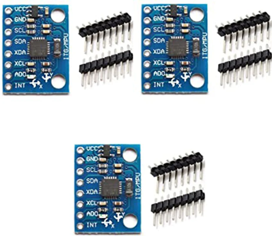 Модуль акселерометра гироскопа 3 оси GY-521 MPU-6050 MPU6050 6 DOF 6-осевой датчик 16 бит AD, комплект из 3 штук.