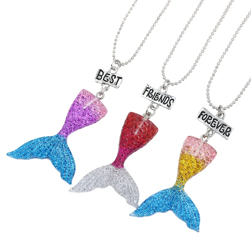 New Arrival Children's Colorful Mermaid Pendant Necklace Resin Fish Tail BFF Best Friend Pendant Necklace Gift For Kids Children
New Arrival Children's Colorful Mermaid Pendant Necklace Resin Fish Tail BFF Best Friend Pendant Necklace Gift For Kids Children