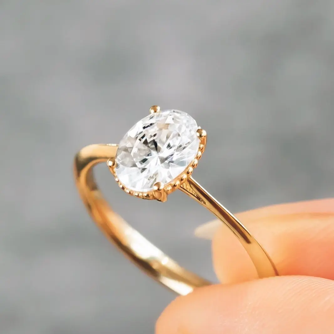 JOVOVASMILE 2 Carats Oval Cut 14K Yellow Gold Color Setting Engagement Wedding Jewerly Moissanite Rings
JOVOVASMILE 2 Carats Oval Cut 14K Yellow Gold Color Setting Engagement Wedding Jewerly Moissanite Rings