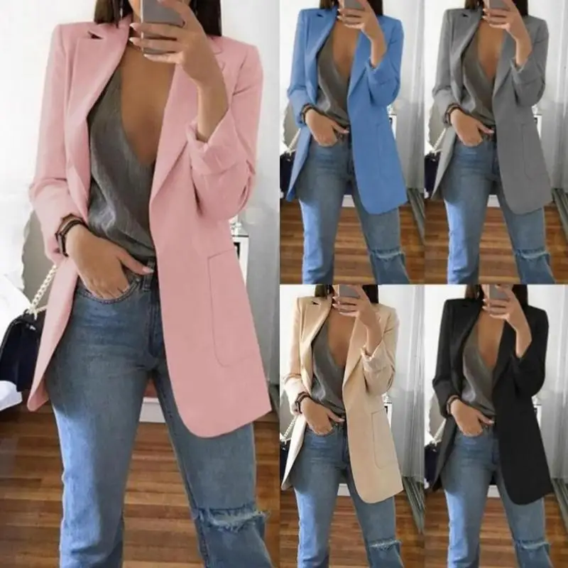 2020 Fall Winter Fashion Solid Color Lapel Long Sleeve Business Women Tops Coat High Quality Suit Jacket Female Blazers Shacke
2020 Fall Winter Fashion Solid Color Lapel Long Sleeve Business Women Tops Coat High Quality Suit Jacket Female Blazers Shacke
