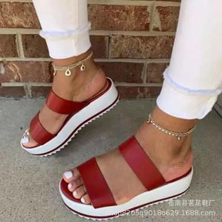 Shoes Slippers Women Summer Slides Big Size Low Platform Pantofle Fashion Soft 2021 Luxury PU Fabric Rubber Hoof Heels Rome
Shoes Slippers Women Summer Slides Big Size Low Platform Pantofle Fashion Soft 2021 Luxury PU Fabric Rubber Hoof Heels Rome