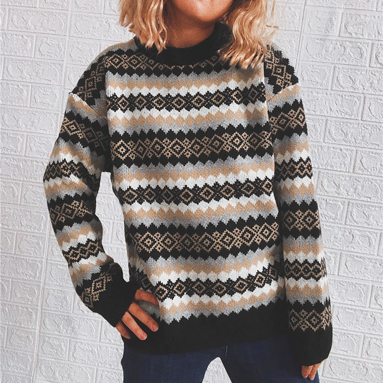 Ladies Pullover Crew Neck Women's Sweater Fashion Autumn Temperament Sweater Knitting Pullover Sweater Top Jumper Knitwear
Ladies Pullover Crew Neck Women's Sweater Fashion Autumn Temperament Sweater Knitting Pullover Sweater Top Jumper Knitwear