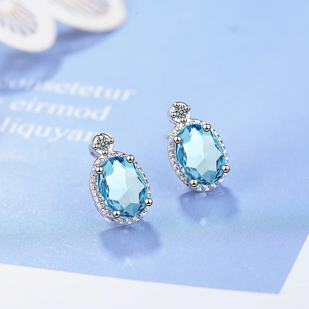 Ear Studs Korean Personality Simple Artificial Blue Crystal Earrings for Women Wedding Ladies Gifts Light Luxury Fashion Jewelry
Ear Studs Korean Personality Simple Artificial Blue Crystal Earrings for Women Wedding Ladies Gifts Light Luxury Fashion Jewelry