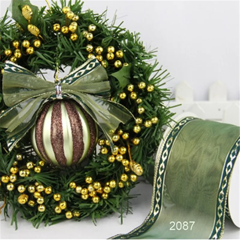 N2087 63mm 2.5" Green organza metallic ribbon gift packaging wired edge ribbon 25yards roll
N2087 63mm 2.5" Green organza metallic ribbon gift packaging wired edge ribbon 25yards roll