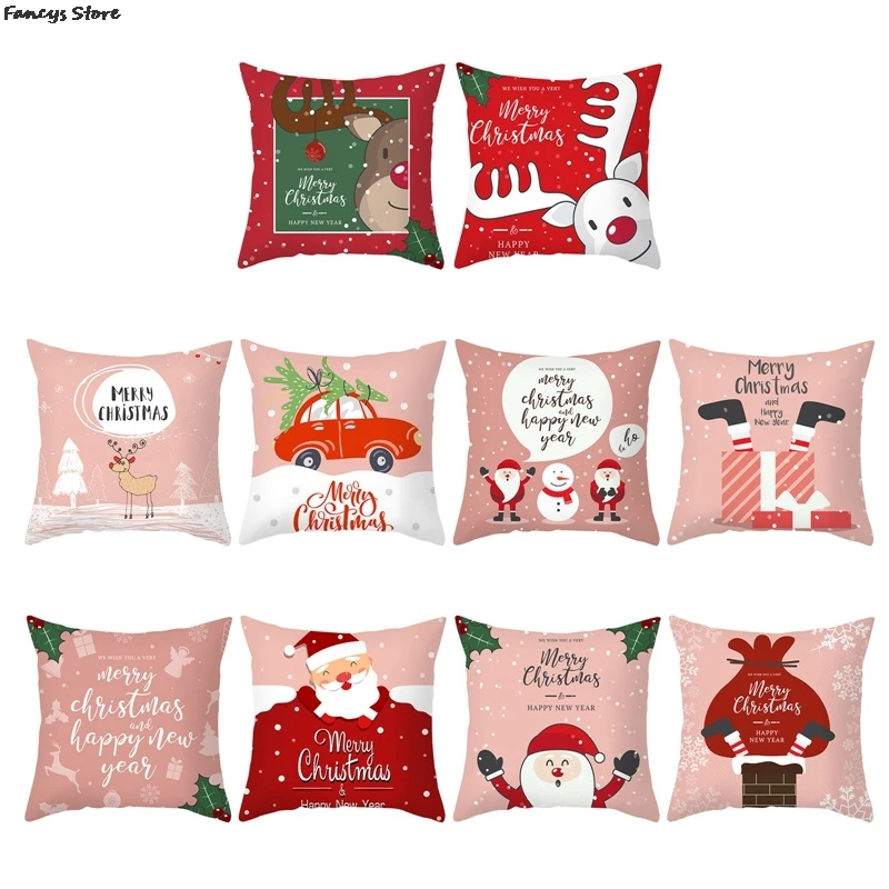 45*45 Pink Christmas Pillowcase Cute Deer Santa Claus Climbing Chimney Snowman Trolley Pattern Throw Pillow Cushion Cute Sofa
45*45 Pink Christmas Pillowcase Cute Deer Santa Claus Climbing Chimney Snowman Trolley Pattern Throw Pillow Cushion Cute Sofa