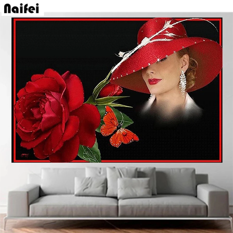 Custom Photo 5d Diy Diamond Painting Red Rose Hat Woman Cross Stitch Full Square Round Diamond Embroidery Mosaic Gift Kits
Custom Photo 5d Diy Diamond Painting Red Rose Hat Woman Cross Stitch Full Square Round Diamond Embroidery Mosaic Gift Kits