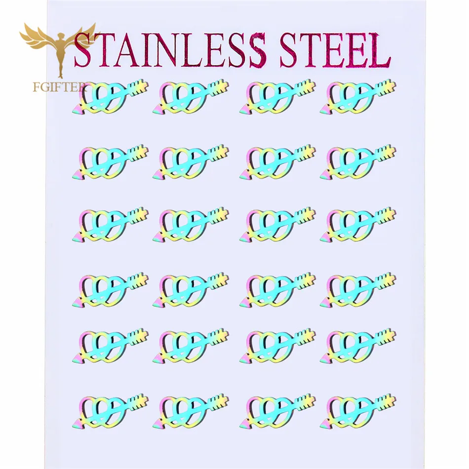 Fgifter Lovers' Jewelry Cupid Arrow Heart Earrings Colorful Steel Stud Earring Wholesale Bridesmaid Accessories Gifts
Fgifter Lovers' Jewelry Cupid Arrow Heart Earrings Colorful Steel Stud Earring Wholesale Bridesmaid Accessories Gifts