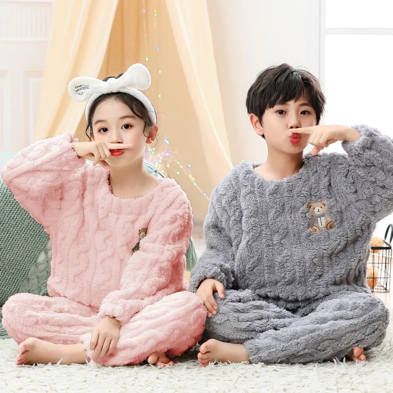 Winter Kids Girls Pajamas Sets Warm Pyjamas Toddler Boys Sleepwear Flannel Fleece Baby Clothes Children Home Clothes Nightwear
Winter Kids Girls Pajamas Sets Warm Pyjamas Toddler Boys Sleepwear Flannel Fleece Baby Clothes Children Home Clothes Nightwear