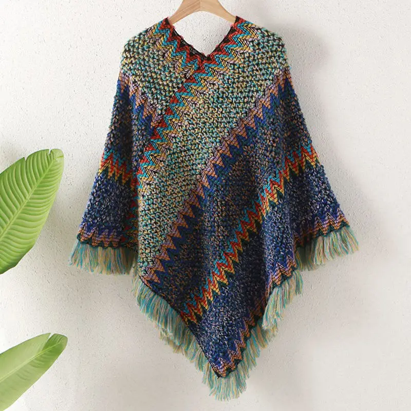 2022 autumn and winter women's new mid-length cloak shawl sweater women's jacket retro ethnic tassel pullover knitted top
2022 autumn and winter women's new mid-length cloak shawl sweater women's jacket retro ethnic tassel pullover knitted top