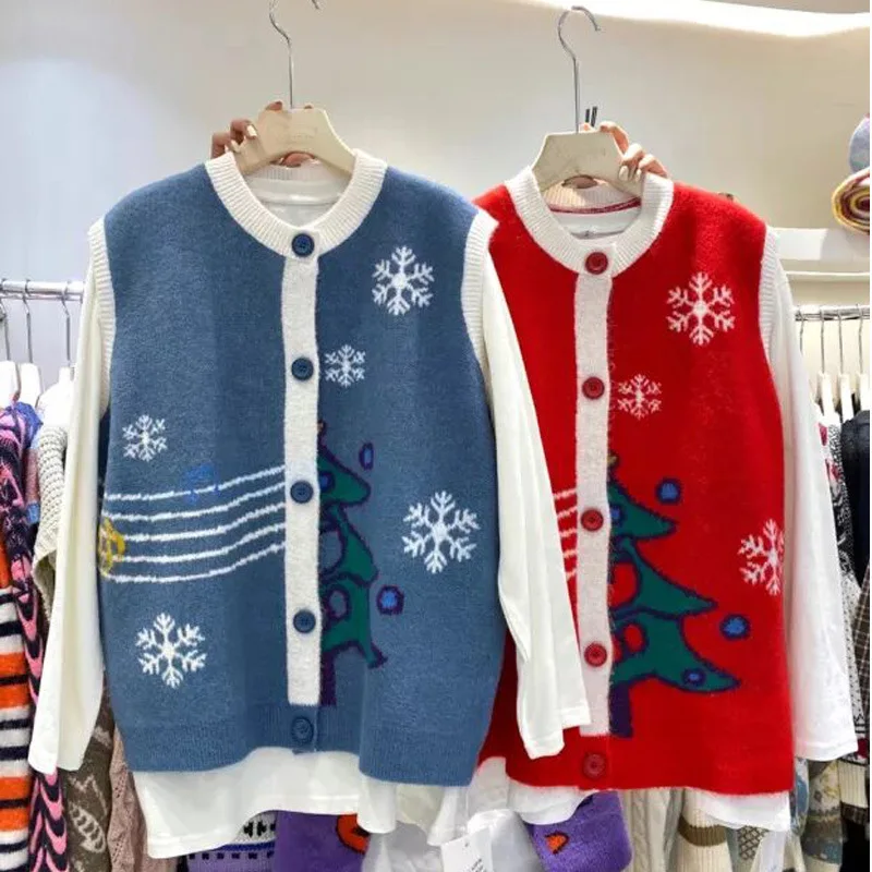 Student Clothing 2021 New Cartoon Knitted Cardigan Vest Sweater Women's Spring and Autumn Loose Sleeveless College Style
Student Clothing 2021 New Cartoon Knitted Cardigan Vest Sweater Women's Spring and Autumn Loose Sleeveless College Style
