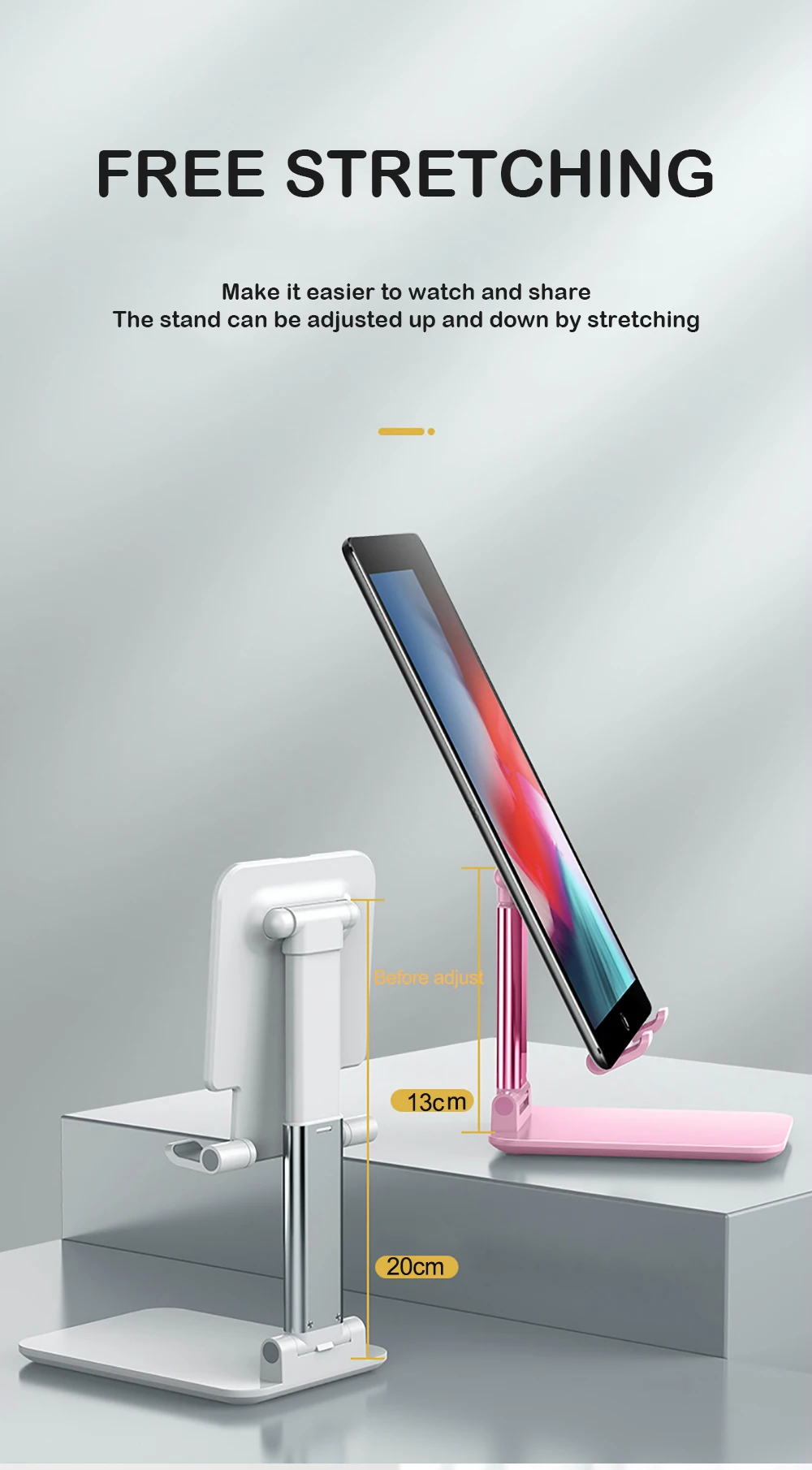 Universal Mobile Phone Stand Support Desk Mobile Phone Holder Stand For iPhone iPad Adjustable Metal Desktop Tablet Holder
Universal Mobile Phone Stand Support Desk Mobile Phone Holder Stand For iPhone iPad Adjustable Metal Desktop Tablet Holder