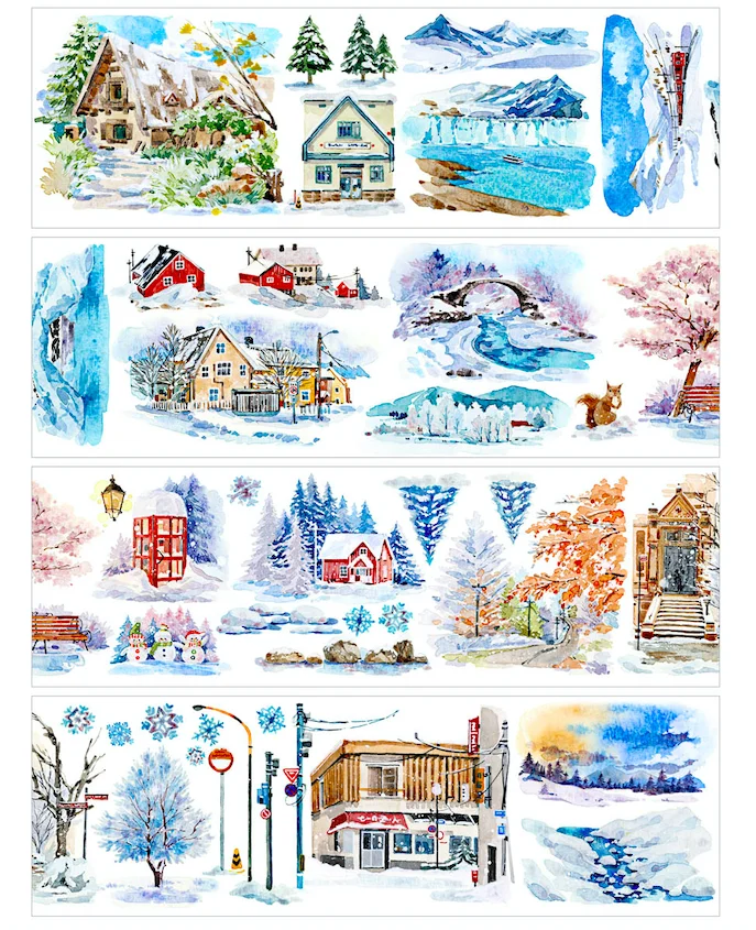 8 см * 10 м красивый зимний фон с рисунком снега 
8 см * 10 м красивый зимний фон с рисунком снега