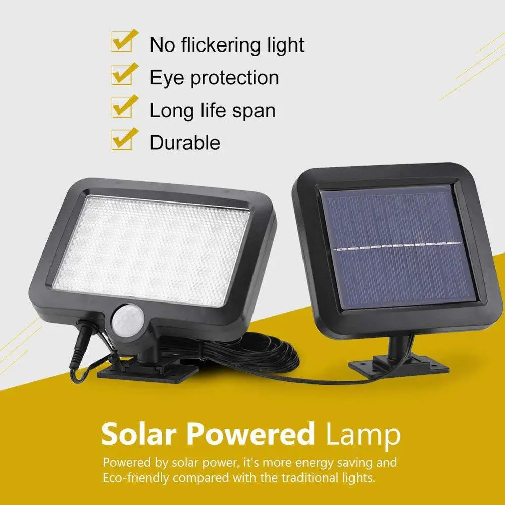 56/30 LED Waterproof Solar Lights Power Outdoor Motion Sensor(3 Modes) Wall Light Wide Angle With LEDs on Both Side | Лампы и