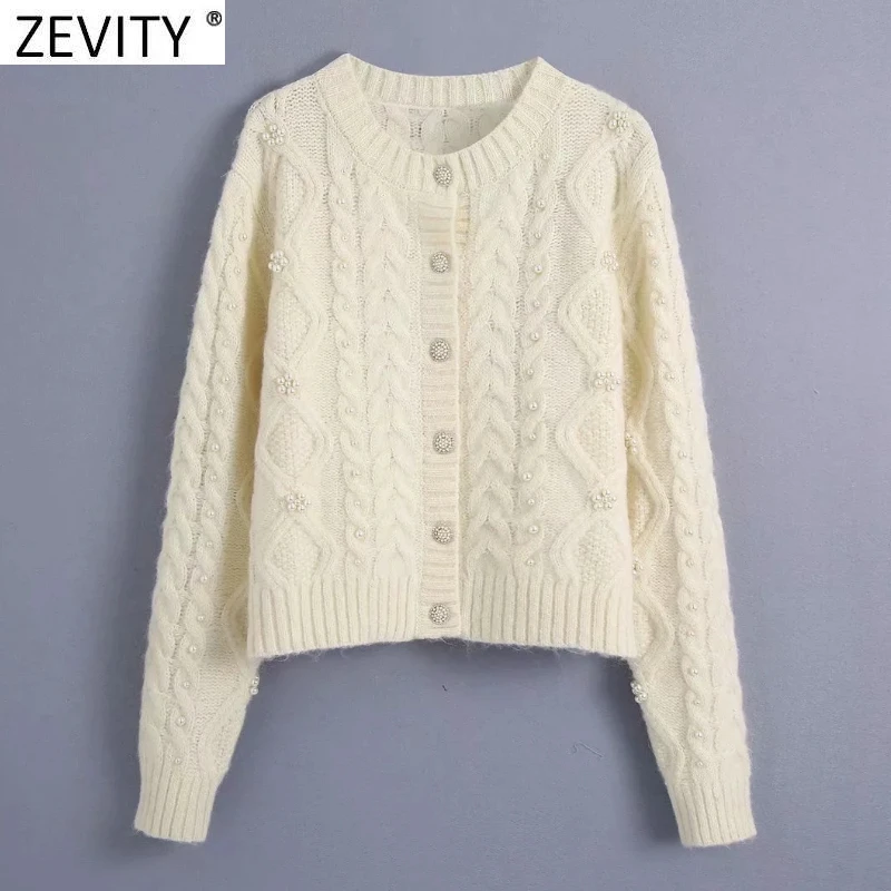 Zevity женский модный вязаный крючком короткий свитер с круглым вырезом и жемчугом, Женский шикарный кардиган на пуговицах, топы SW1000
Zevity женский модный вязаный крючком короткий свитер с круглым вырезом и жемчугом, Женский шикарный кардиган на пуговицах, топы SW1000