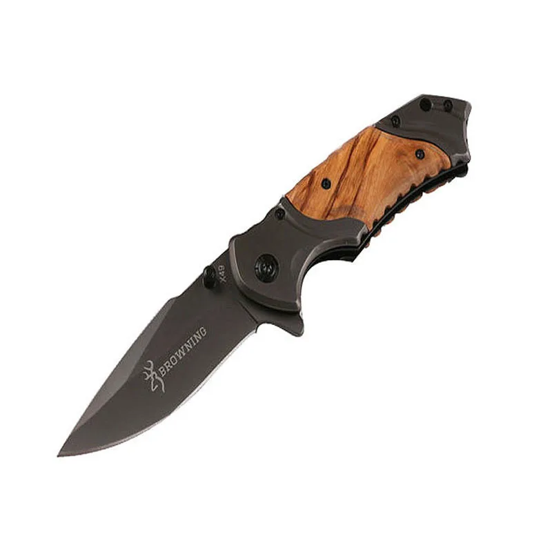 120PCS X49 Browning Knife High Hardness Stainless Steel Camping Folding Knife Wood Handle Outdoor Tactical Survival Knives
120PCS X49 Browning Knife High Hardness Stainless Steel Camping Folding Knife Wood Handle Outdoor Tactical Survival Knives