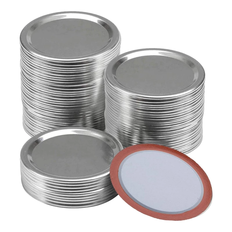 100 Pcs Regular Mouth 70MM Mason Jar Canning Lids, Reusable Leak Proof Split-Type Silver Lids with Silicone Seals Rings
100 Pcs Regular Mouth 70MM Mason Jar Canning Lids, Reusable Leak Proof Split-Type Silver Lids with Silicone Seals Rings