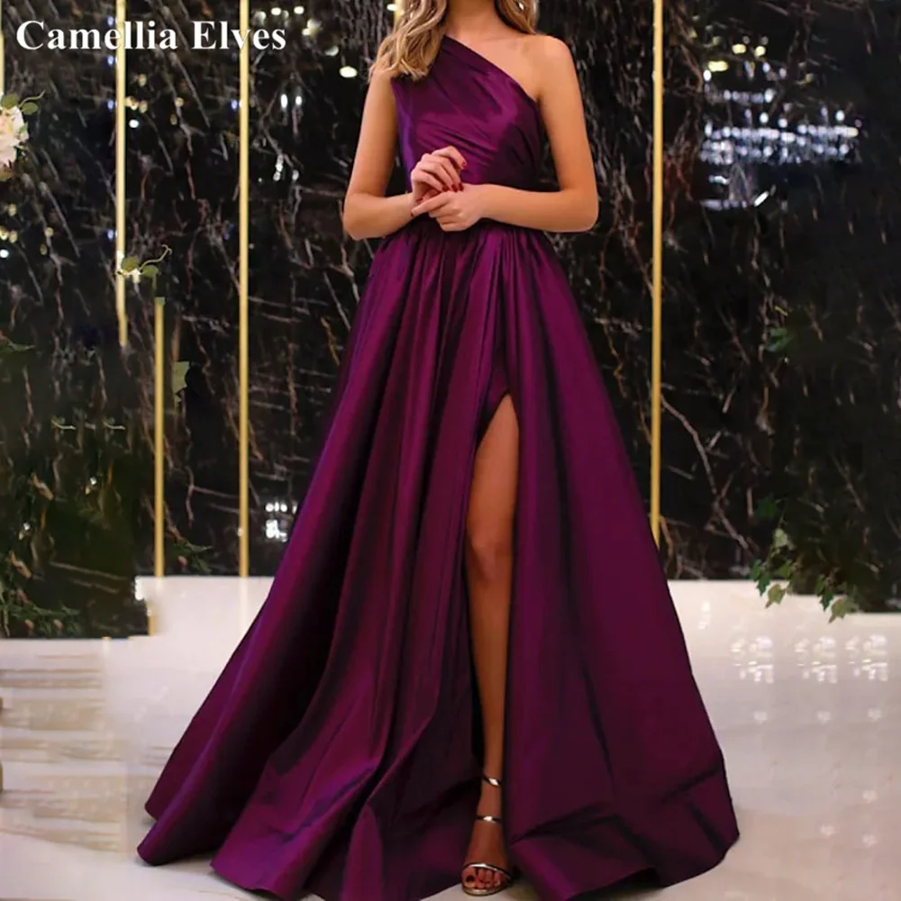 Elegant Women Formal Gown Satin Long Evening Dress Satin Sexy Slit Party Prom Dresses One Shoulder Robes Robe De Soirée Femme
Elegant Women Formal Gown Satin Long Evening Dress Satin Sexy Slit Party Prom Dresses One Shoulder Robes Robe De Soirée Femme