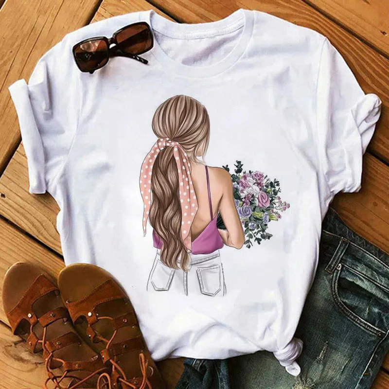 Korean Fashion Women's Summer Harajuku T-Shirt Women Cartoon Printed T-Shirt Short Sleeve Basic Mannequin and Flower Pattern
Korean Fashion Women's Summer Harajuku T-Shirt Women Cartoon Printed T-Shirt Short Sleeve Basic Mannequin and Flower Pattern