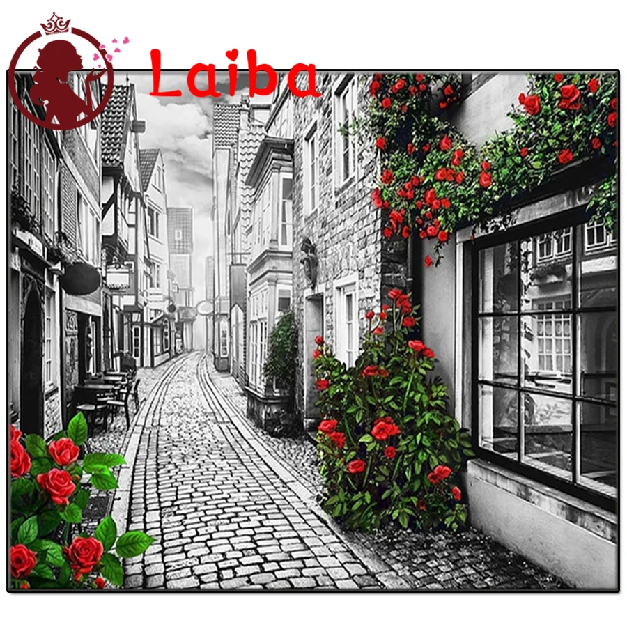 Diamond Painting Street Handicrafts Black White Diamond Embroidery Landscape Red rose Full Square drill Mosaic Home Decoration
Diamond Painting Street Handicrafts Black White Diamond Embroidery Landscape Red rose Full Square drill Mosaic Home Decoration