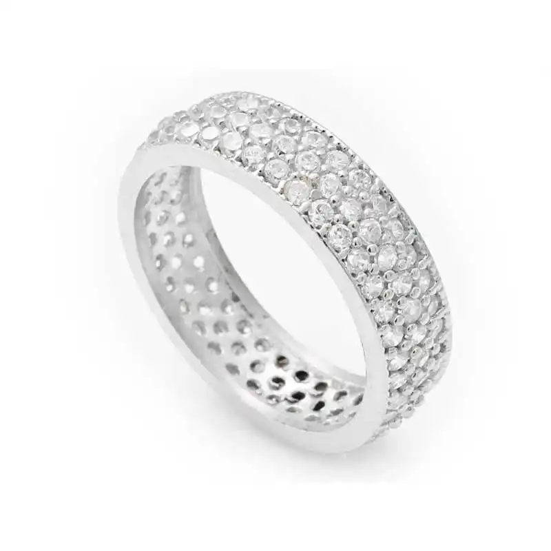 

Silverlina серебристый 3 ряда Белый Tamtur женские обручальное кольцо