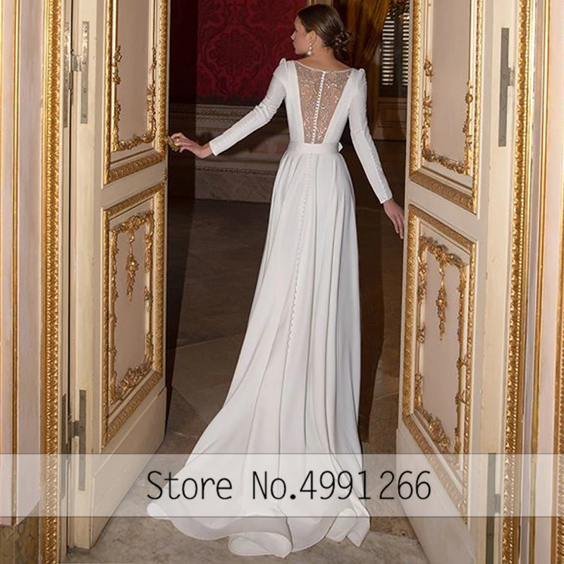 OllyMurs Muslim bride pure white wedding dresss Back zipper design Satin long sleeve O-neck Plus size wedding dress Custom
OllyMurs Muslim bride pure white wedding dresss Back zipper design Satin long sleeve O-neck Plus size wedding dress Custom