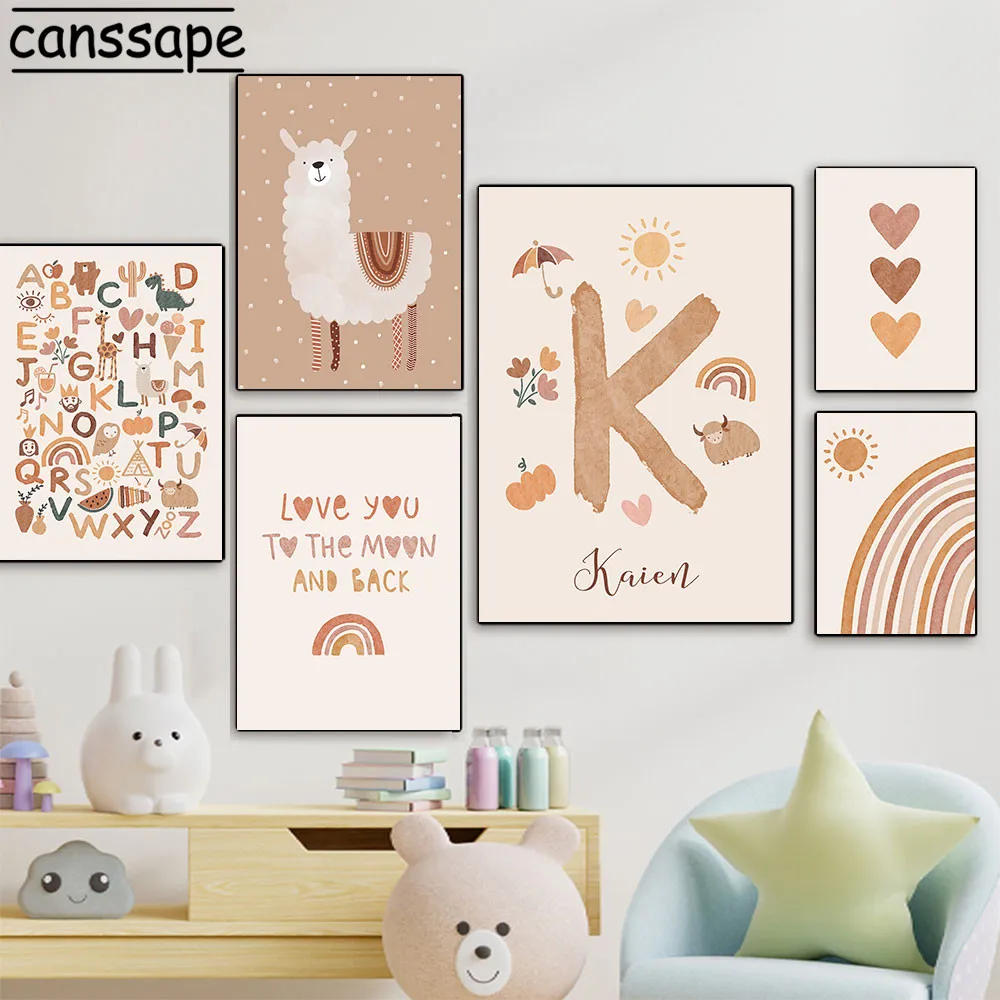 Personalise Poster Custom Baby Name Canvas Painting Alpaca Wall Art Posters Alphabet Print Boho Wall Pictures Kids Room Decor
Personalise Poster Custom Baby Name Canvas Painting Alpaca Wall Art Posters Alphabet Print Boho Wall Pictures Kids Room Decor