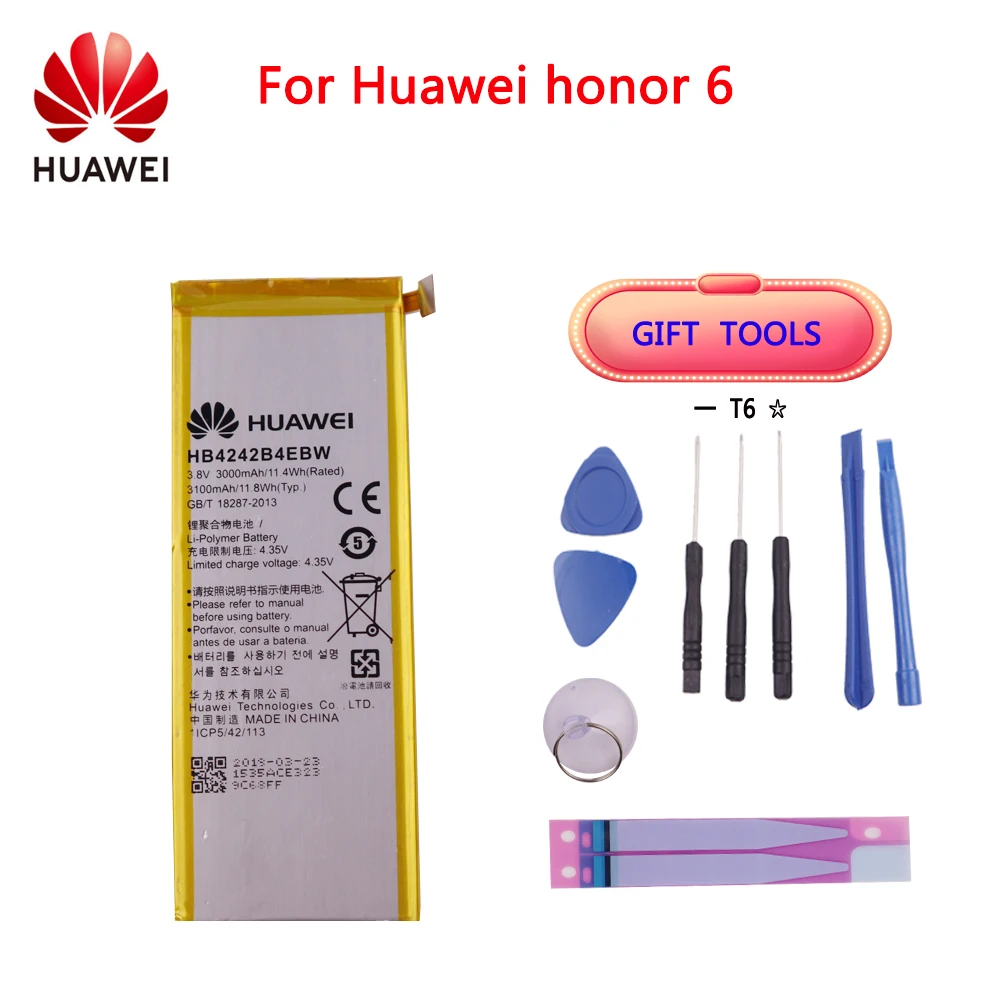 Original Battery HB4242B4EBW 3000mAh For Huawei Honor 6 4X H60-L01 H60-L02 H60-L11 H60-L04 Replacement Phone Battery
Original Battery HB4242B4EBW 3000mAh For Huawei Honor 6 4X H60-L01 H60-L02 H60-L11 H60-L04 Replacement Phone Battery