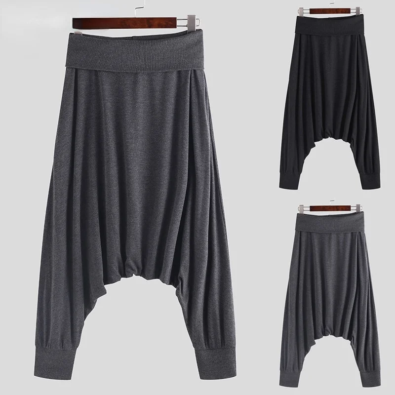 Men Harem Pants Baggy Drop-crotch Sweatpants Fashion Trousers Solid Wide Leg Joggers Man Clothing Pantalones Hombre 2020 
Men Harem Pants Baggy Drop-crotch Sweatpants Fashion Trousers Solid Wide Leg Joggers Man Clothing Pantalones Hombre 2020