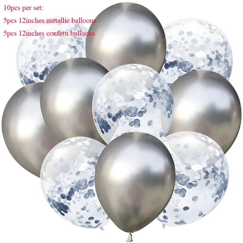 10pc/lot Mix Black Silver Confetti Balloons Wedding Birthday Party Decoration Metallic Helium Balloon Baby Shower Glitter Globos
10pc/lot Mix Black Silver Confetti Balloons Wedding Birthday Party Decoration Metallic Helium Balloon Baby Shower Glitter Globos