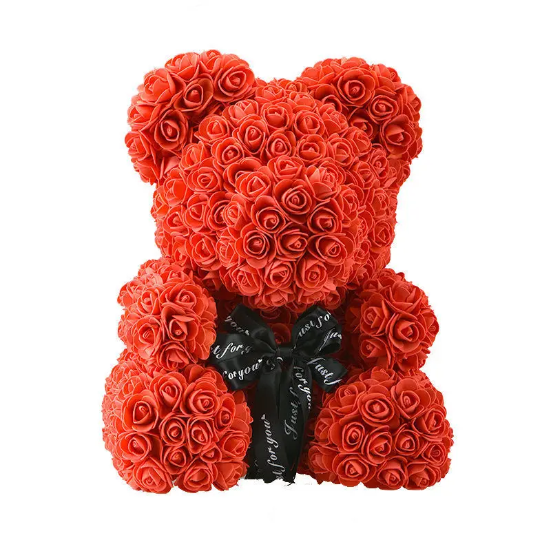 

DIY 25/40 см Мишка из роз Тедди без коробки Искусственные из ПЭ цветок медведь Роза День святого Валентина для подруги жена мать день подарки