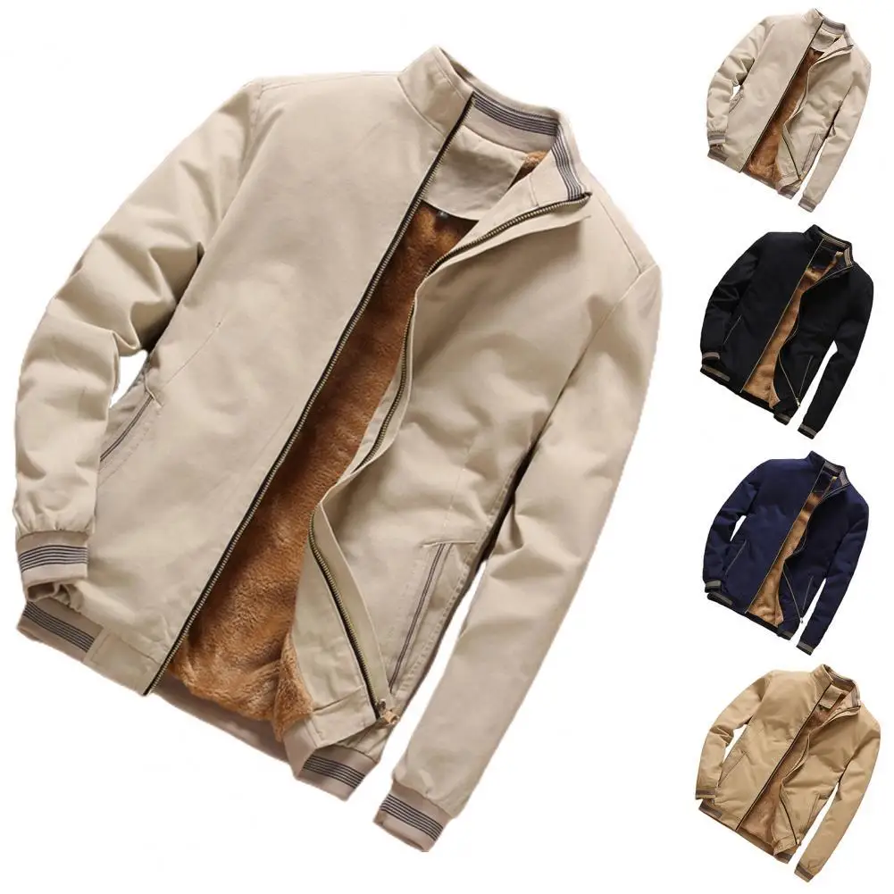 2021 Autumn Winter Men Plush Jacket Fleece Stand Collar Inside Pocket Long Sleeve Zipper Thickened Coat for Men Daily Wear
2021 Autumn Winter Men Plush Jacket Fleece Stand Collar Inside Pocket Long Sleeve Zipper Thickened Coat for Men Daily Wear