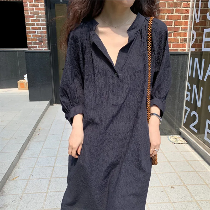 2020 Summer Newpure Cotton Korean Large Edition Temperament Elegant Showthin Loose and Breathable Short Sleeveshirt Dress
2020 Summer Newpure Cotton Korean Large Edition Temperament Elegant Showthin Loose and Breathable Short Sleeveshirt Dress