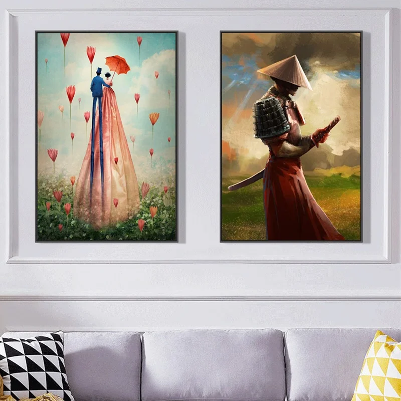 Abstract Dresses Woman and Man Poster Vintage Samurai with Sword Canvas Painting Wall Art Modular Pictures for Interior Home
Abstract Dresses Woman and Man Poster Vintage Samurai with Sword Canvas Painting Wall Art Modular Pictures for Interior Home