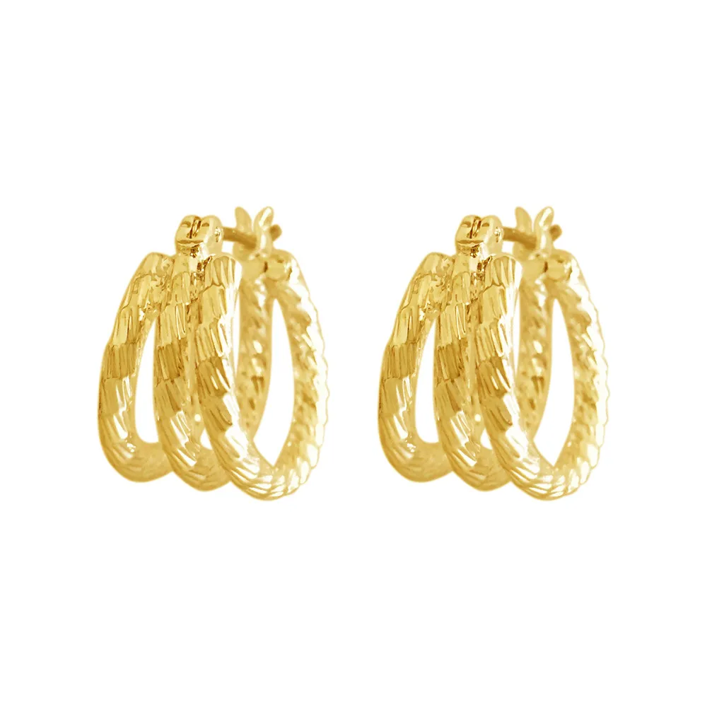 Casual Gold Or Rhodium Color Plating Three 3 Row Hoop Earrings For Women Girl Elegant Chic Special Gift Jewelry Accessory
Casual Gold Or Rhodium Color Plating Three 3 Row Hoop Earrings For Women Girl Elegant Chic Special Gift Jewelry Accessory
