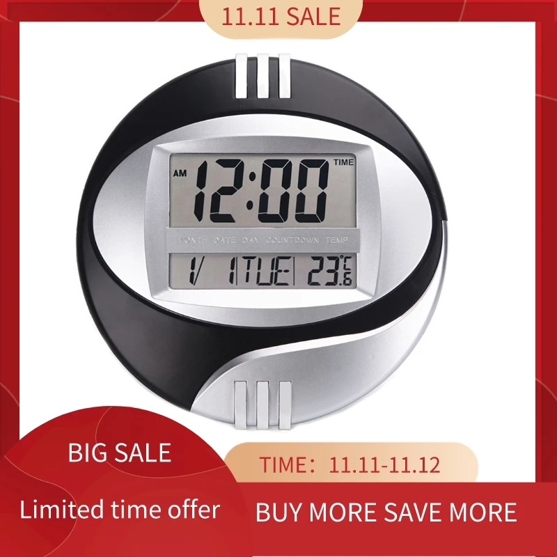 Temperature Display Digital Wall Electronic Clock LCD Moderne Calendar LED Bracket Watch Mute Of Home Office Decoration Blue
Temperature Display Digital Wall Electronic Clock LCD Moderne Calendar LED Bracket Watch Mute Of Home Office Decoration Blue