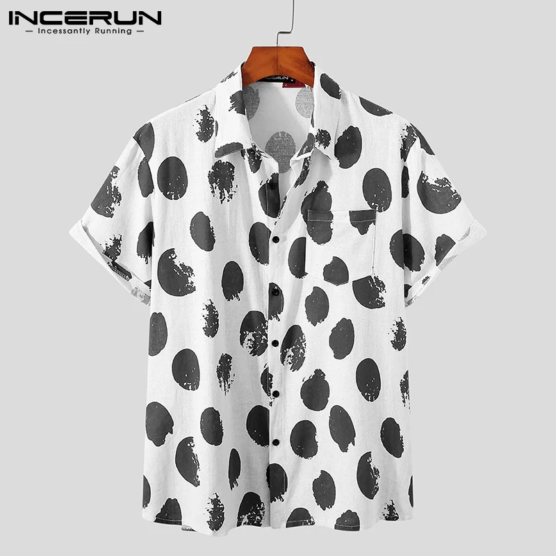 Summer Men Casual Shirt Cotton Turn Down Collar Polka Dot Print Short Sleeve 2021 Hawaiian Shirts Streetwear Camisas 3XL INCERUN
Summer Men Casual Shirt Cotton Turn Down Collar Polka Dot Print Short Sleeve 2021 Hawaiian Shirts Streetwear Camisas 3XL INCERUN