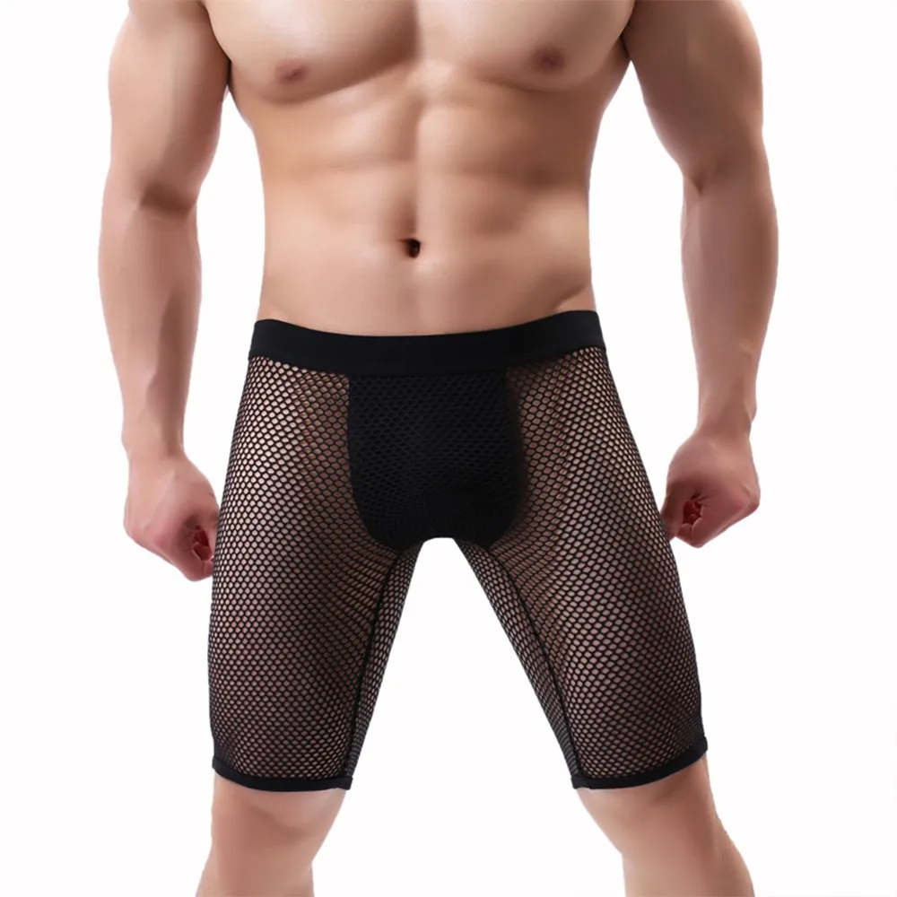 Men Sexy Fishnet Mesh Long Boxer Running Sports Perspective Breathable Underwear Men's Panties Big Mesh Boxer Briefs
Men Sexy Fishnet Mesh Long Boxer Running Sports Perspective Breathable Underwear Men's Panties Big Mesh Boxer Briefs